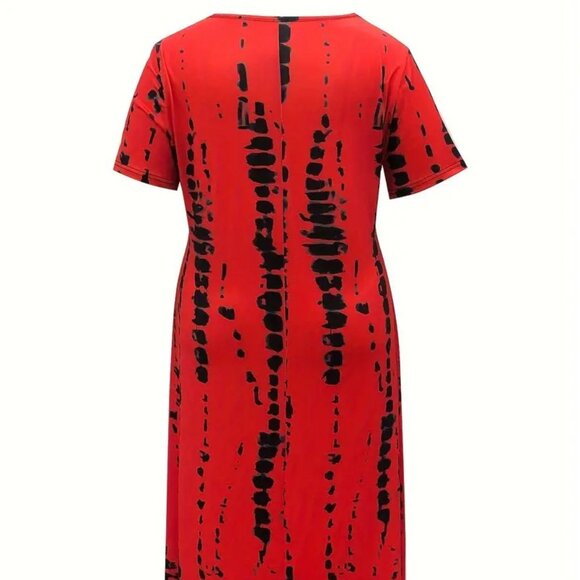 Women Plus Size Tie Dye Dress Loose/Relaxed Fit Summer Vacation Beach Dress 22W - Picture 4 of 11